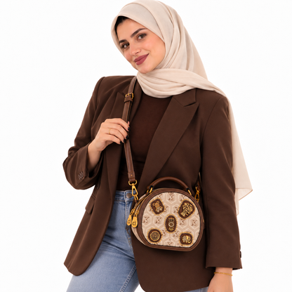 شنطة كروس دائرية فاخرة مع كيس حماية