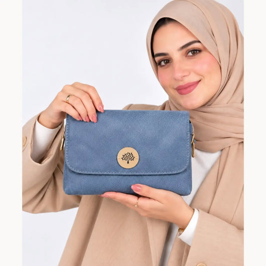 Clutch with Extra Crossbody Strap in an Elegant Imported Material