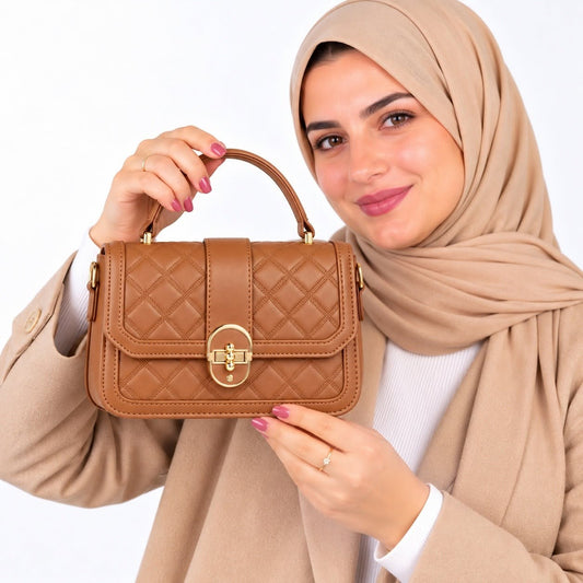 شنطة كتف كابتونيه بحزامين إضافيين وقفل معدني