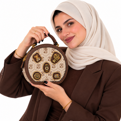 شنطة كروس دائرية فاخرة مع كيس حماية